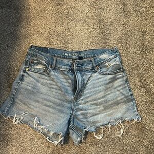American Eagle Super Hi Rise Shortie denim Shorts Size 10